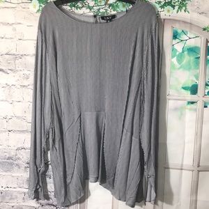 L.N.V. Long Sleeve Striped Blouse